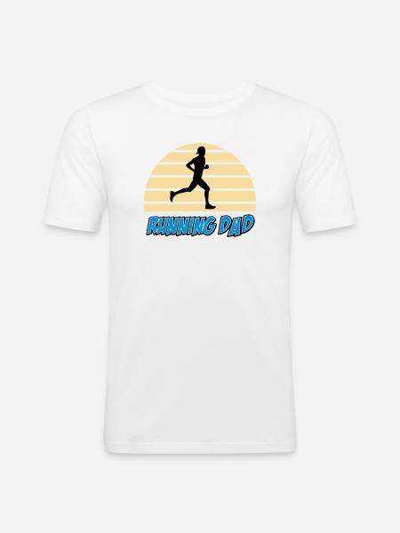 Running dad - T-shirt près du corps Homme - blanc