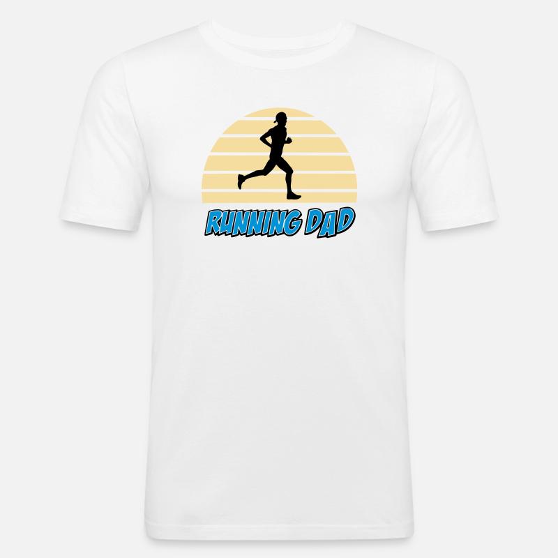 Running dad - T-shirt près du corps Homme - blanc
