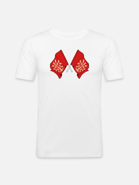 Crossed Flags of Agder Symbolic Design - Men's Slim Fit T-Shirt - white
