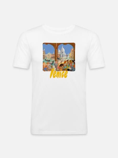 Venedig - Männer Slim Fit T-Shirt - Weiß