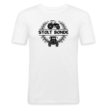 Traktordesign – Verfestigt die Bindung im Getreidekranz - Männer Slim Fit T-Shirt - Weiß - Vorne - Nik (191cm)