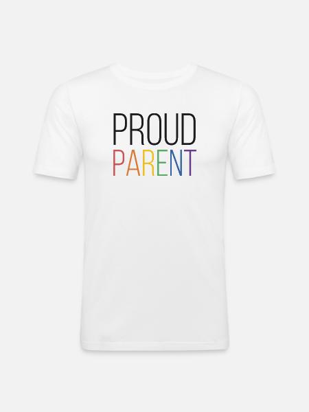 LGBTQ Pride Month - Proud Parent - Men's Slim Fit T-Shirt - white