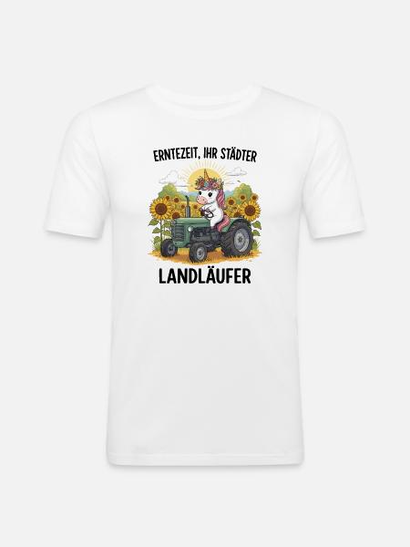 Harvest Time Landläufer - Men's Slim Fit T-Shirt - white