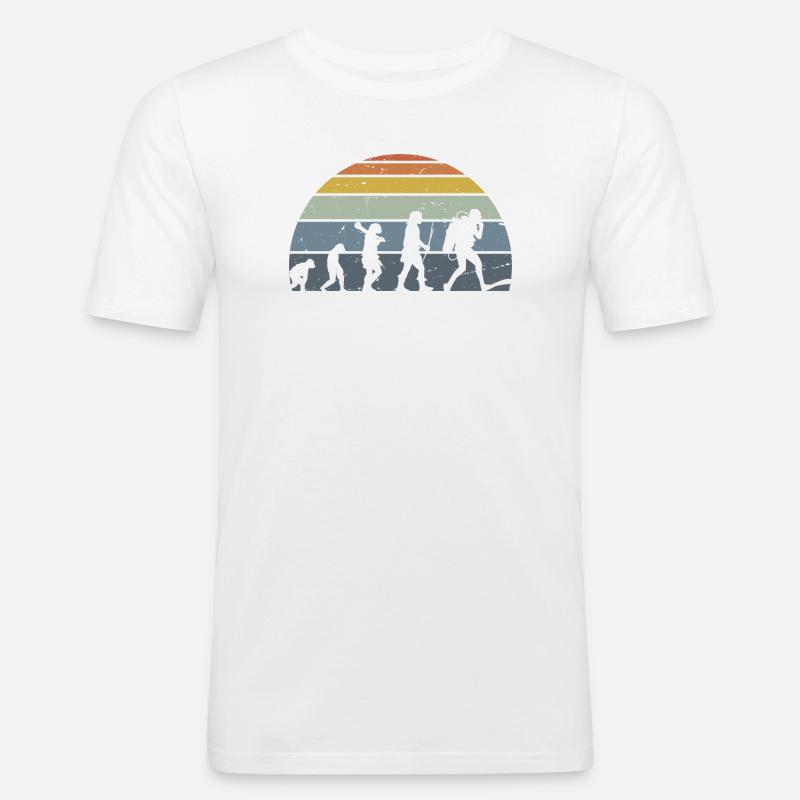 Die Evolution des Silhouettendesigns der Menschheit - Männer Slim Fit T-Shirt - Weiß