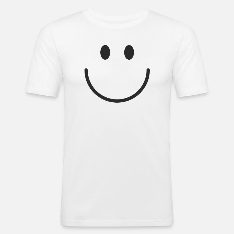 Smiley lachen lächle smile - Männer Slim Fit T-Shirt - Weiß
