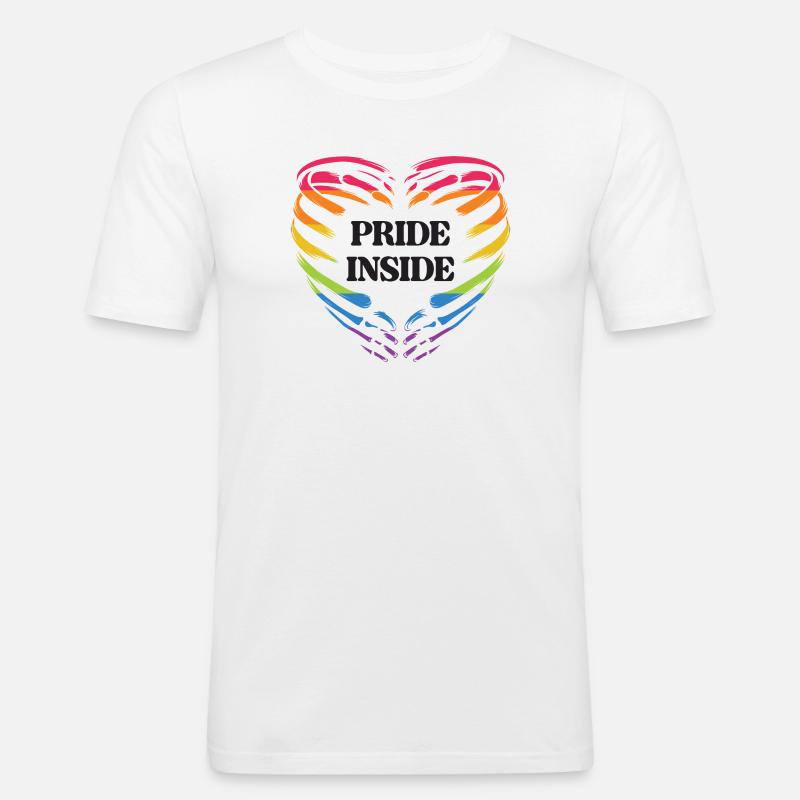 LGBT Pride Monat - Pride Inside - Männer Slim Fit T-Shirt - Weiß