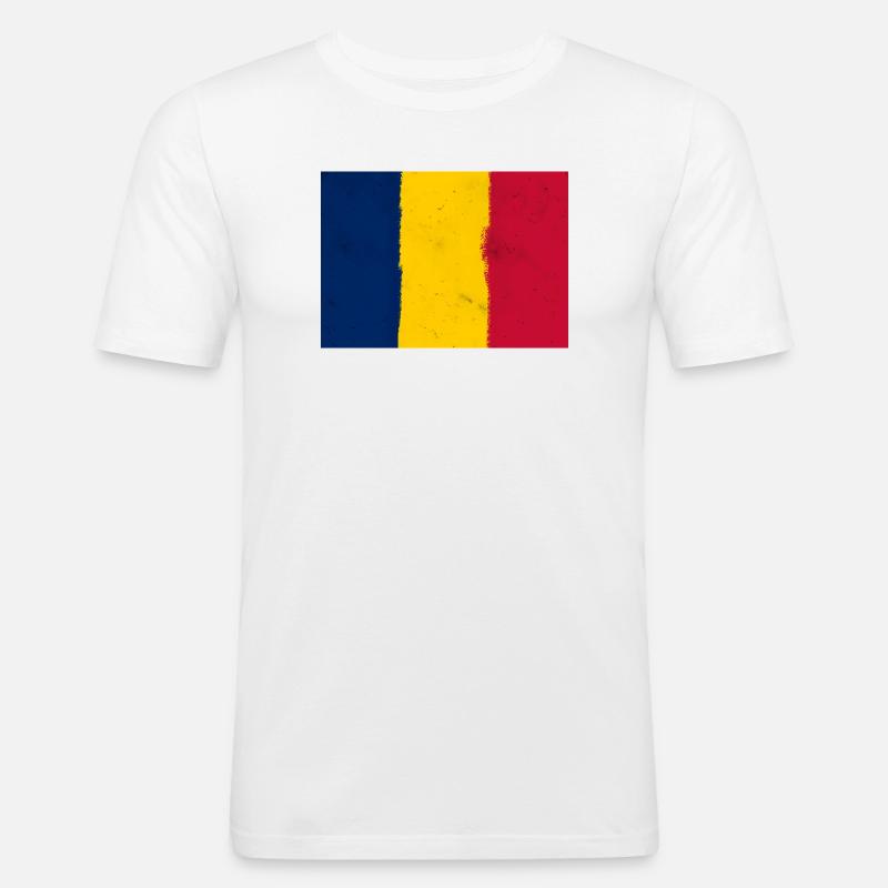 Flagge des Tschad - Männer Slim Fit T-Shirt - Weiß