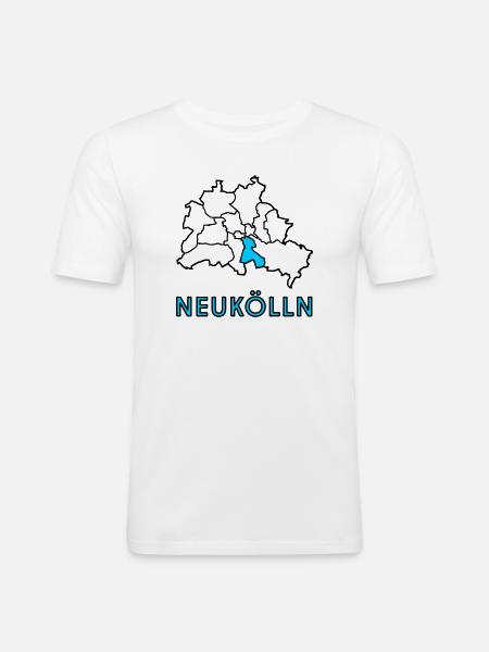 NEUKÖLLN, a district of Berlin - Men's Slim Fit T-Shirt - white