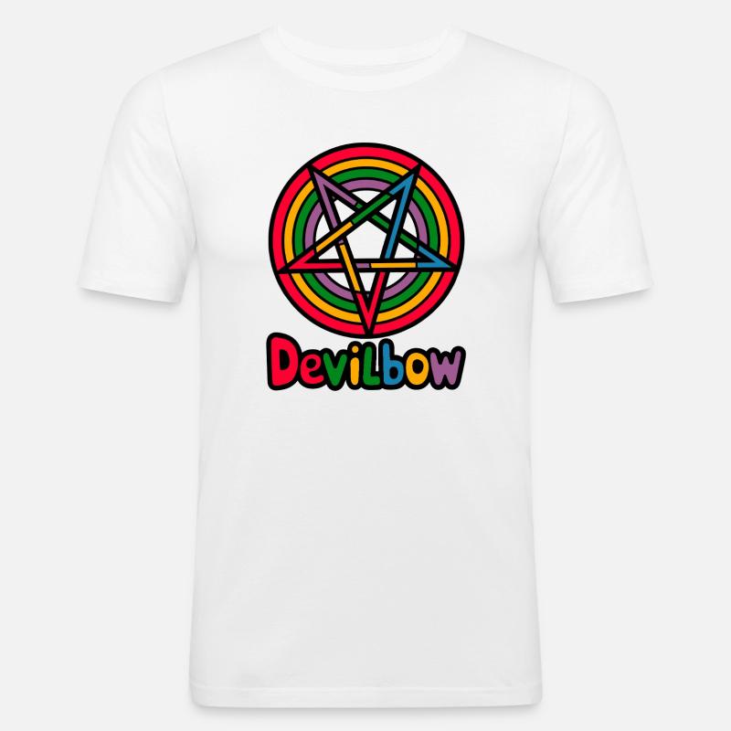 Devilbow - Männer Slim Fit T-Shirt - Weiß