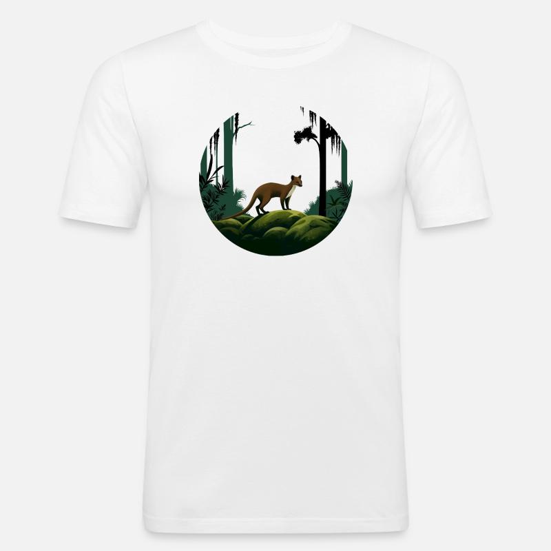 Fossa - Männer Slim Fit T-Shirt - Weiß