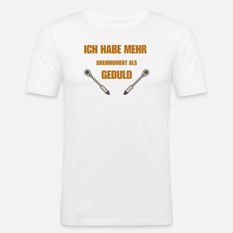 Drehmoment oder Geduld - Männer Slim Fit T-Shirt - Weiß