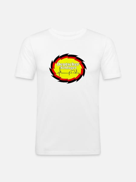 Schlager Party , Schlager , Deutscher Schlager .. - Men's Slim Fit T-Shirt - white
