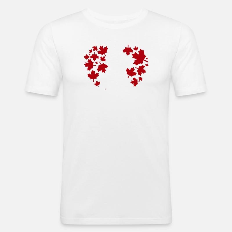 Maple Leaf Heart Pattern - Men's Slim Fit T-Shirt - white