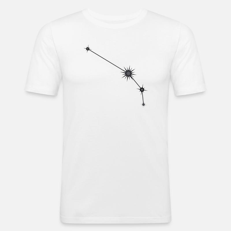 Widder Stern Sternbild Sternzeichen Schwarz & Grau - Männer Slim Fit T-Shirt - Weiß