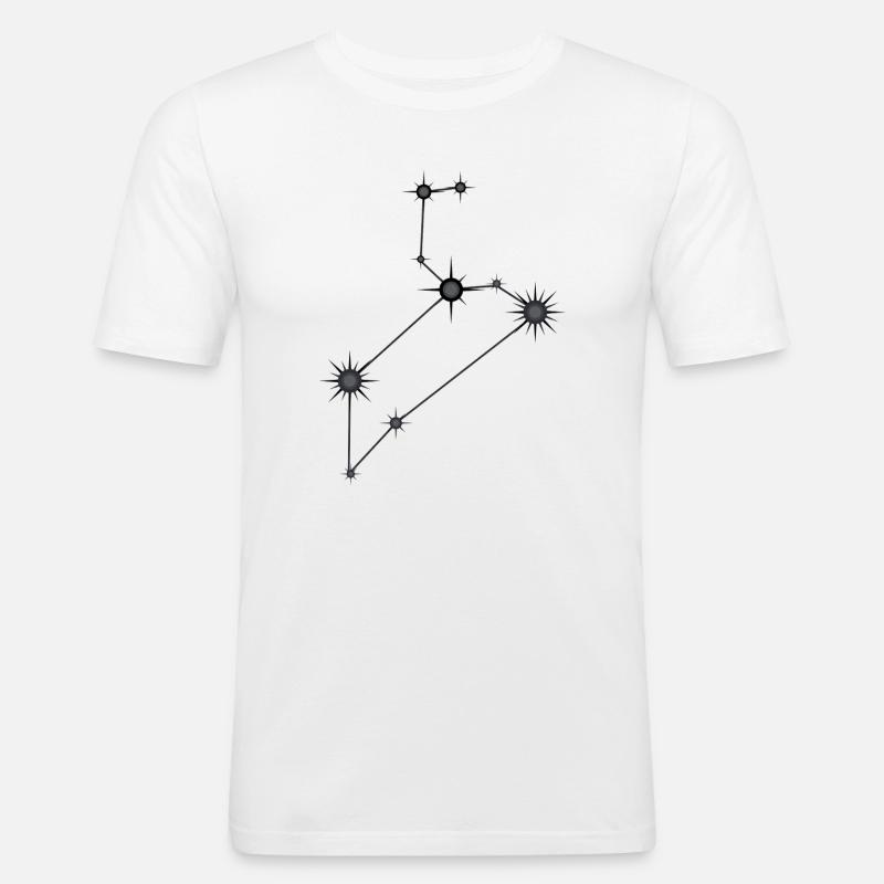Löwe Sternbild Sternzeichen Schwarz & Grau - Männer Slim Fit T-Shirt - Weiß