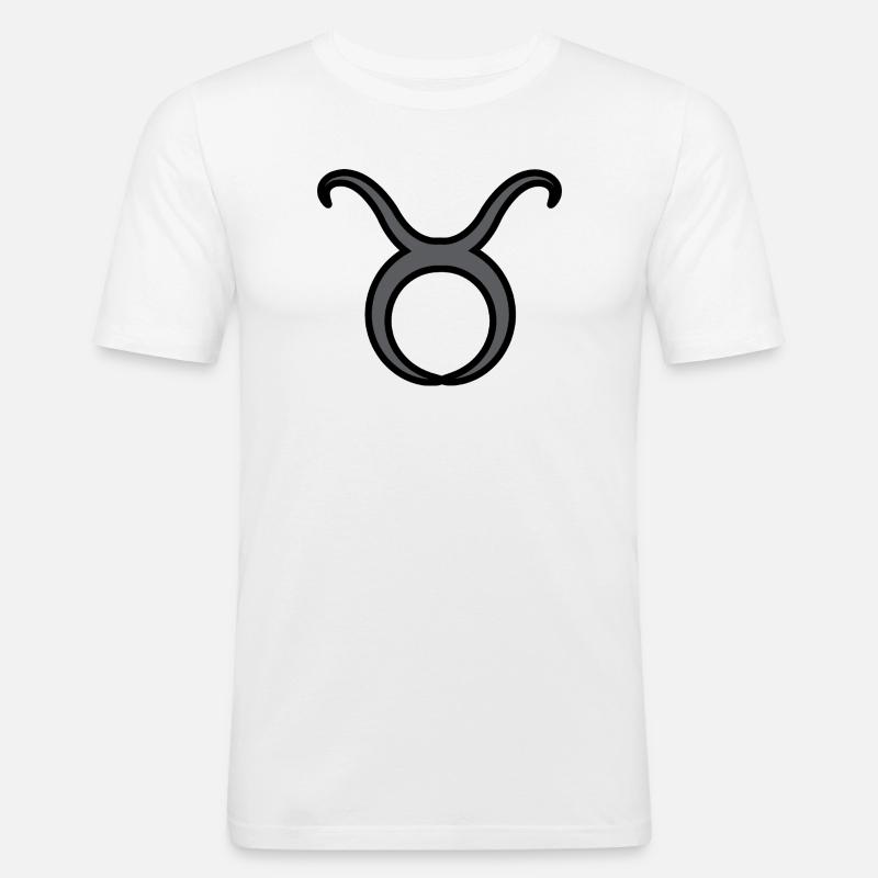 Stier Sternzeichen Symbol Schwarz & Grau - Männer Slim Fit T-Shirt - Weiß