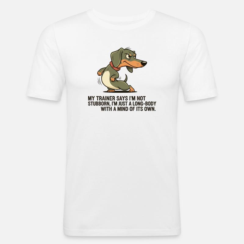 Langkörper mit eigenem Kopf - Männer Slim Fit T-Shirt - Weiß