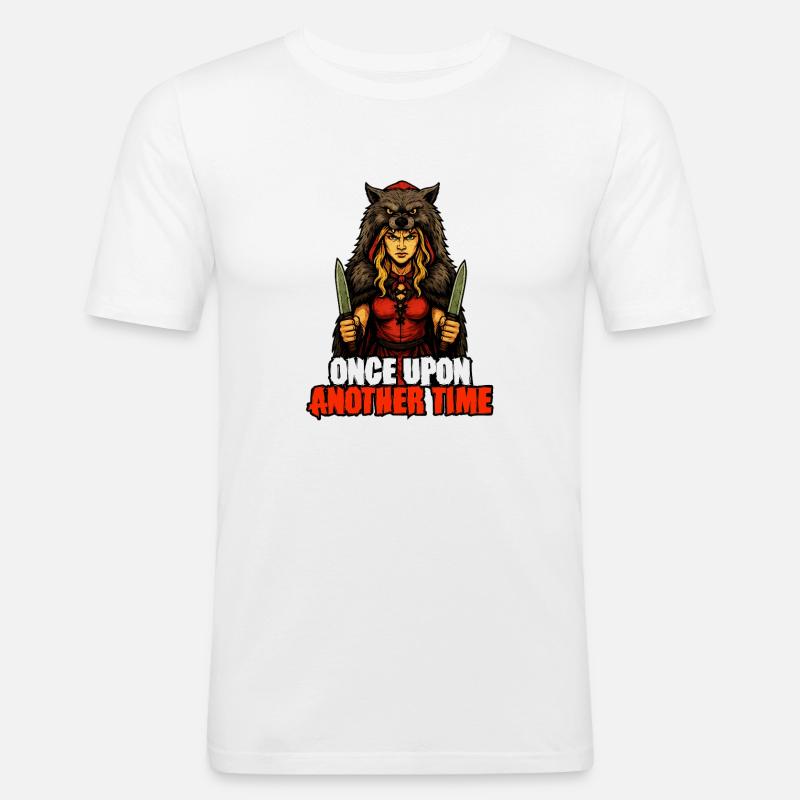 Es war einmal – Rotkäppchen – Humor - Männer Slim Fit T-Shirt - Weiß