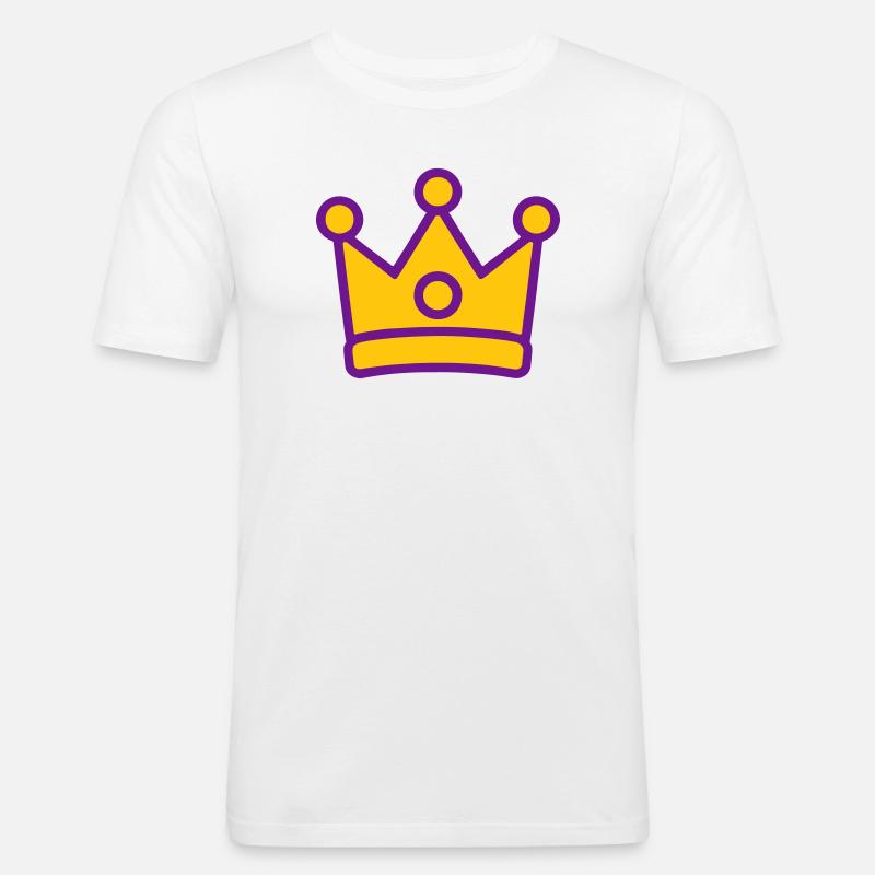 Krone! - Männer Slim Fit T-Shirt - Weiß