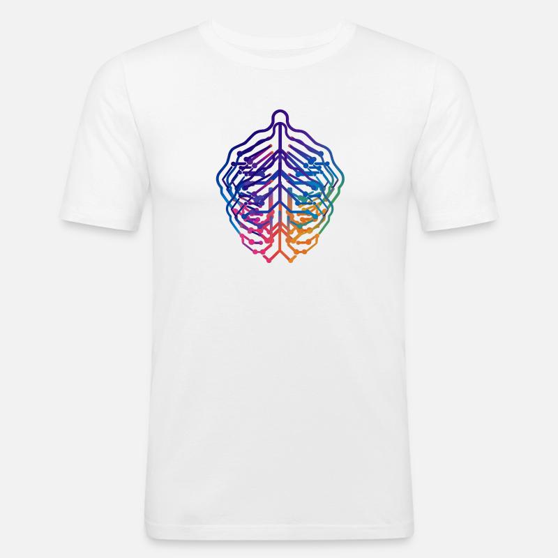 Conception de circuits neuronaux à feuilles - T-shirt près du corps Homme - blanc