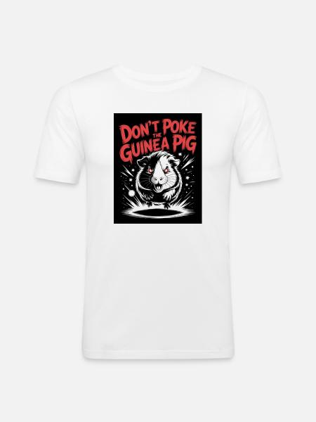Warnung vor gefährlichem Meerschweinchen - Men's Slim Fit T-Shirt - white