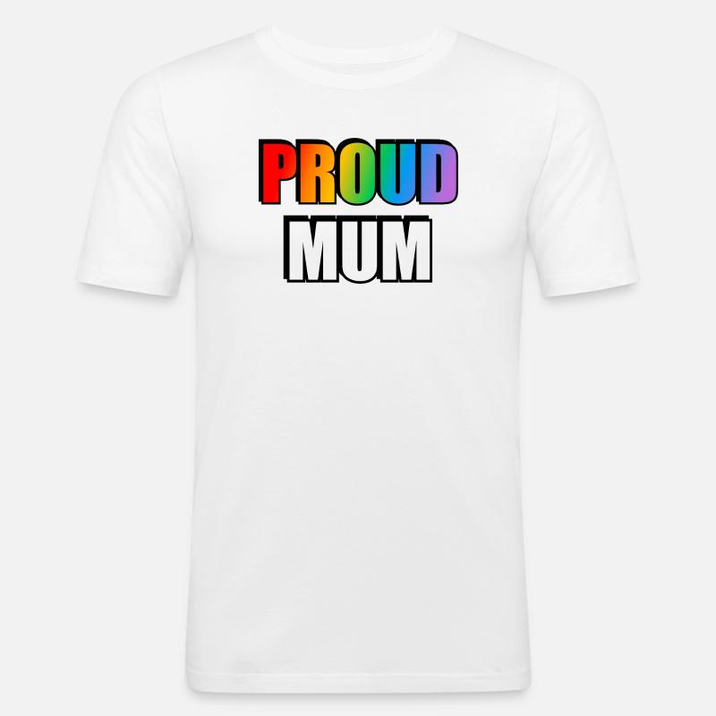Regenbogen Stolz Mutter Schwul Verbündeter - Männer Slim Fit T-Shirt - Weiß