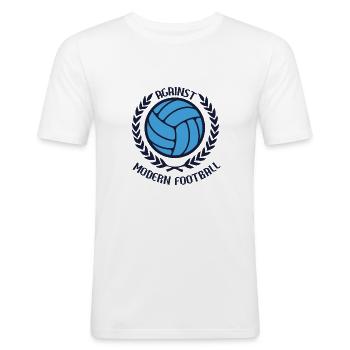 Against Modern Football - Men's Slim Fit T-Shirt - white - Front - Nik (191cm)