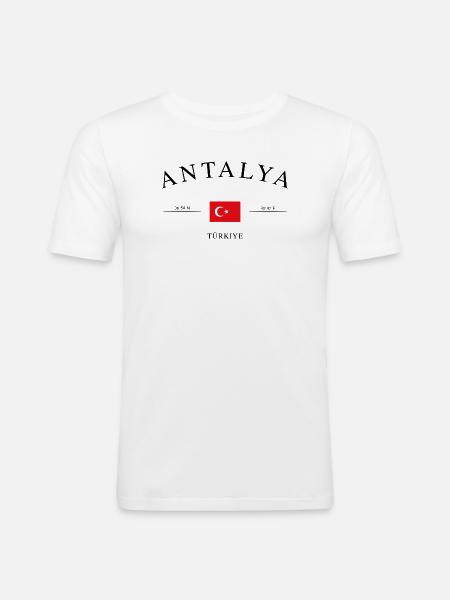 Antalya Turkey – Holiday Souvenir & Gift - Men's Slim Fit T-Shirt - white