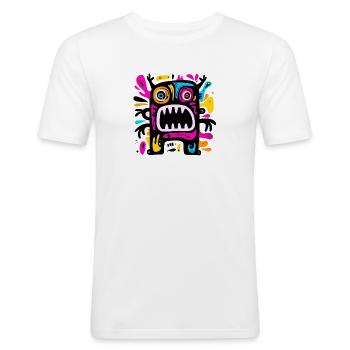 Colorful Watch - Men's Slim Fit T-Shirt - white - Front - Nik (191cm)
