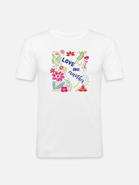 Love One Another - Men's Slim Fit T-Shirt - white