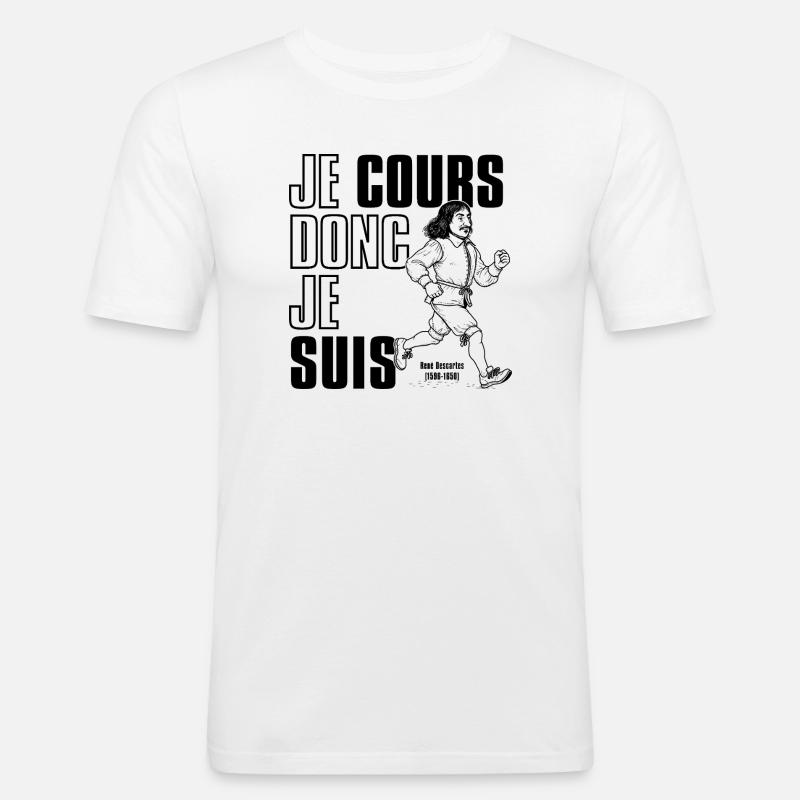 Ich laufe, also bin ich - Männer Slim Fit T-Shirt - Weiß
