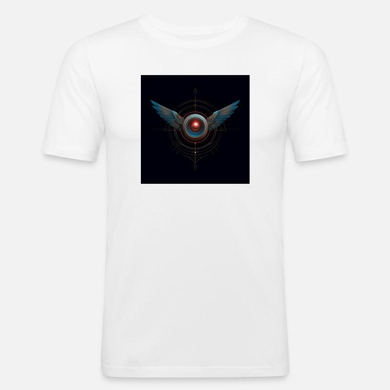 Futuristisches Winged Emblem – Techno Vision - Männer Slim Fit T-Shirt - Weiß