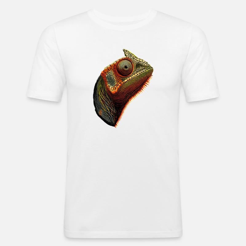 Chameleon Lizard Reptile Chameleon Iguana Lizard - Men's Slim Fit T-Shirt - white