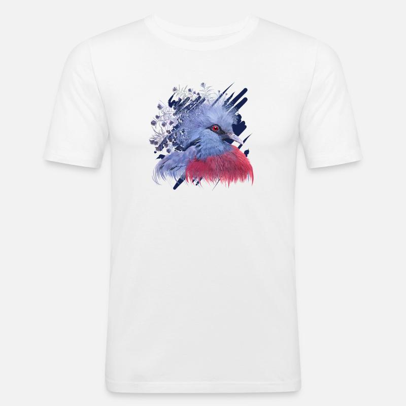 Krontaube - Männer Slim Fit T-Shirt - Weiß
