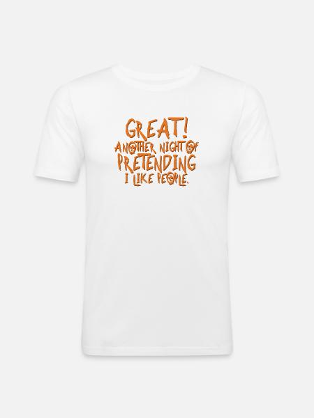 Great! Funny Introver Halloween Gift - Men's Slim Fit T-Shirt - white