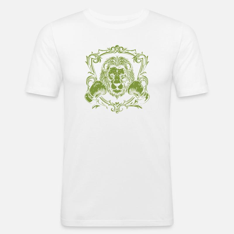 Löwe Boxer Boxhandschuhe - Männer Slim Fit T-Shirt - Weiß