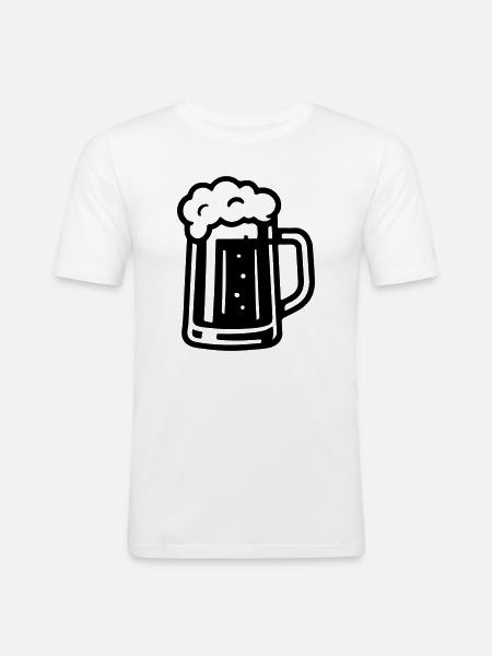 Bier Symbol Bierkrug - Männer Slim Fit T-Shirt - Weiß