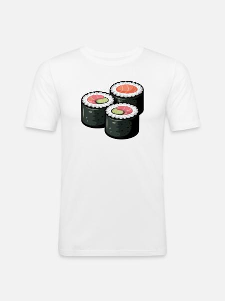 Sushi Rolle Süßer Feinschmecker - Männer Slim Fit T-Shirt - Weiß