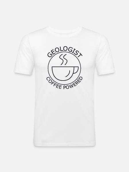 Geologist Coffee Powered Geology - Men's Slim Fit T-Shirt - white