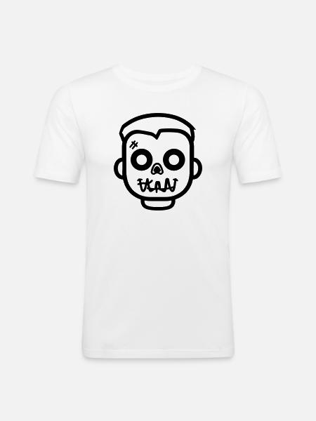 zombie_face - T-shirt près du corps Homme - blanc