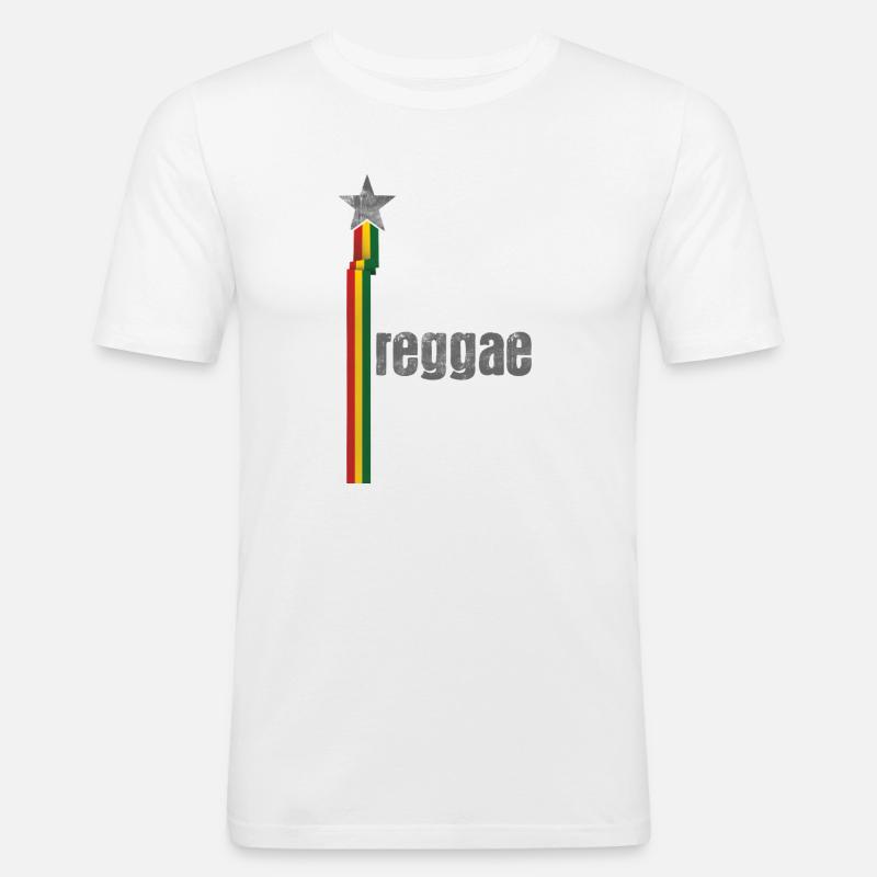 Reggae Star Rasta Logo Design - Männer Slim Fit T-Shirt - Weiß