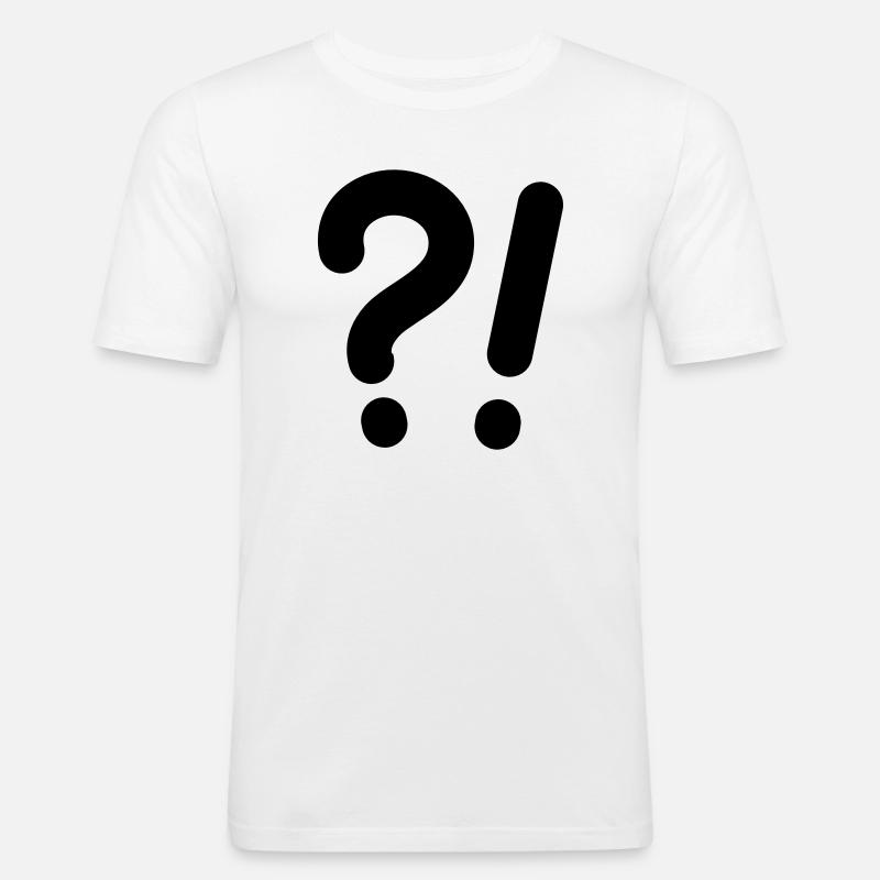 Points d’interrogation et points d’exclamation - T-shirt près du corps Homme - blanc