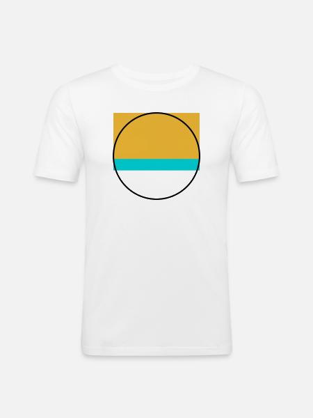 Minimalist Sunset Over Ocean - Men's Slim Fit T-Shirt - white