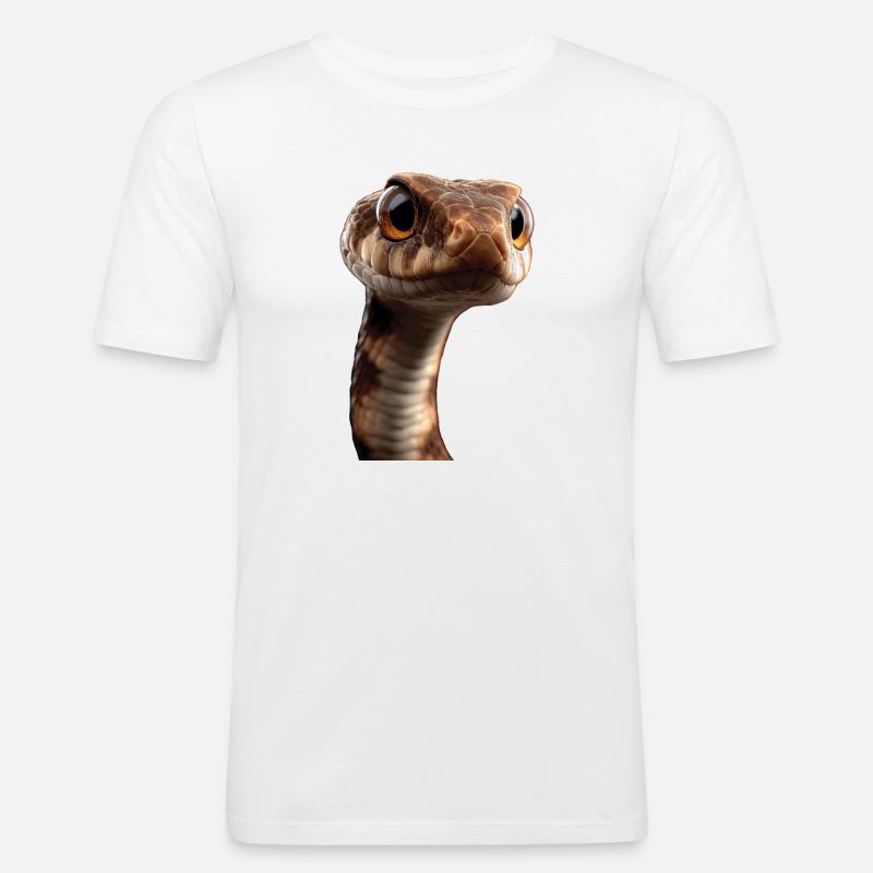 Schlange Python Kobra Klapperschlange Schlangen - Männer Slim Fit T-Shirt - Weiß