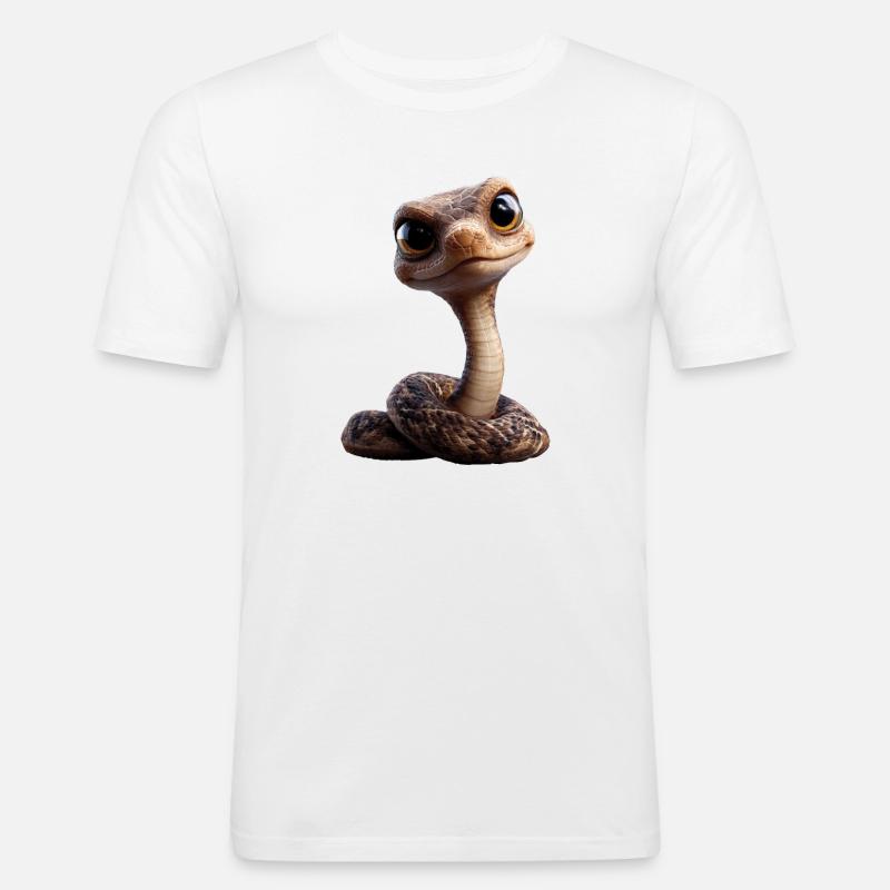Schlange Python Kobra Klapperschlange Schlangen - Männer Slim Fit T-Shirt - Weiß