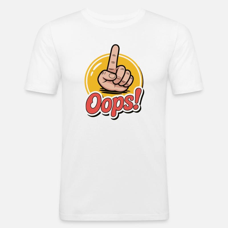 Grafikdesign mit kräftiger Handgeste - Männer Slim Fit T-Shirt - Weiß