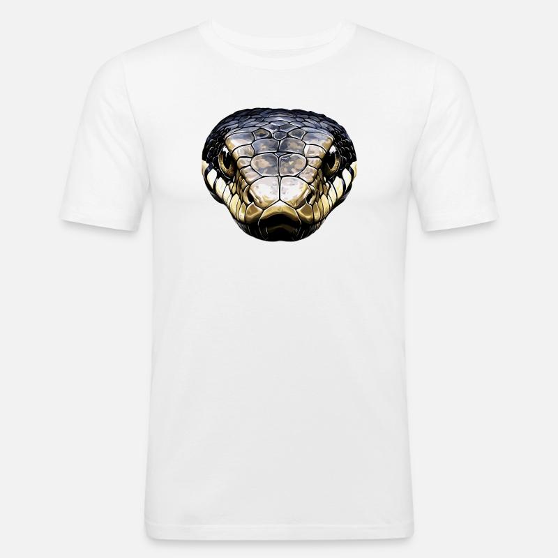 Schlange Python Kobra Klapperschlange Schlangen - Männer Slim Fit T-Shirt - Weiß