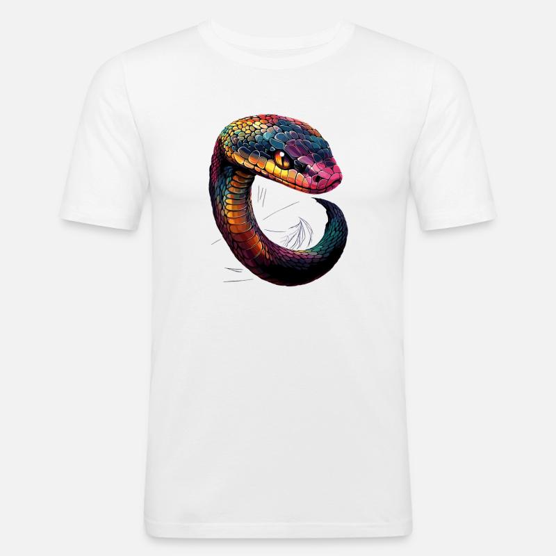 snake, python, cobra, rattlesnake, snakes - Men's Slim Fit T-Shirt - white