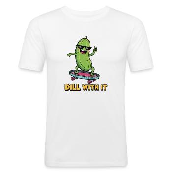 Pickle Vibes - Men's Slim Fit T-Shirt - white - Front - Nik (191cm)
