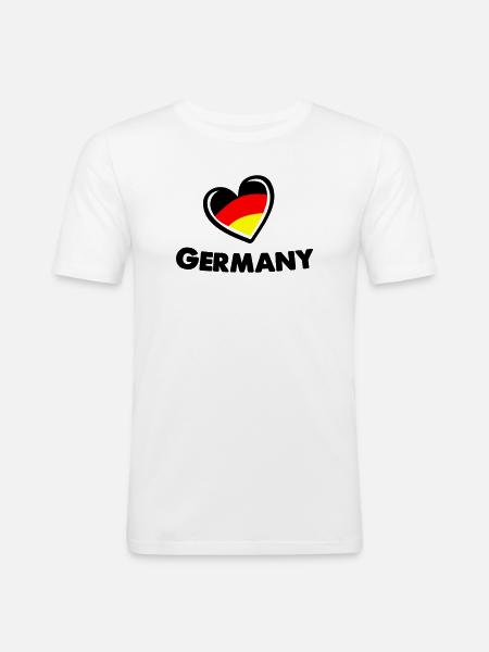 deutschland_herz_germany - Männer Slim Fit T-Shirt - Weiß